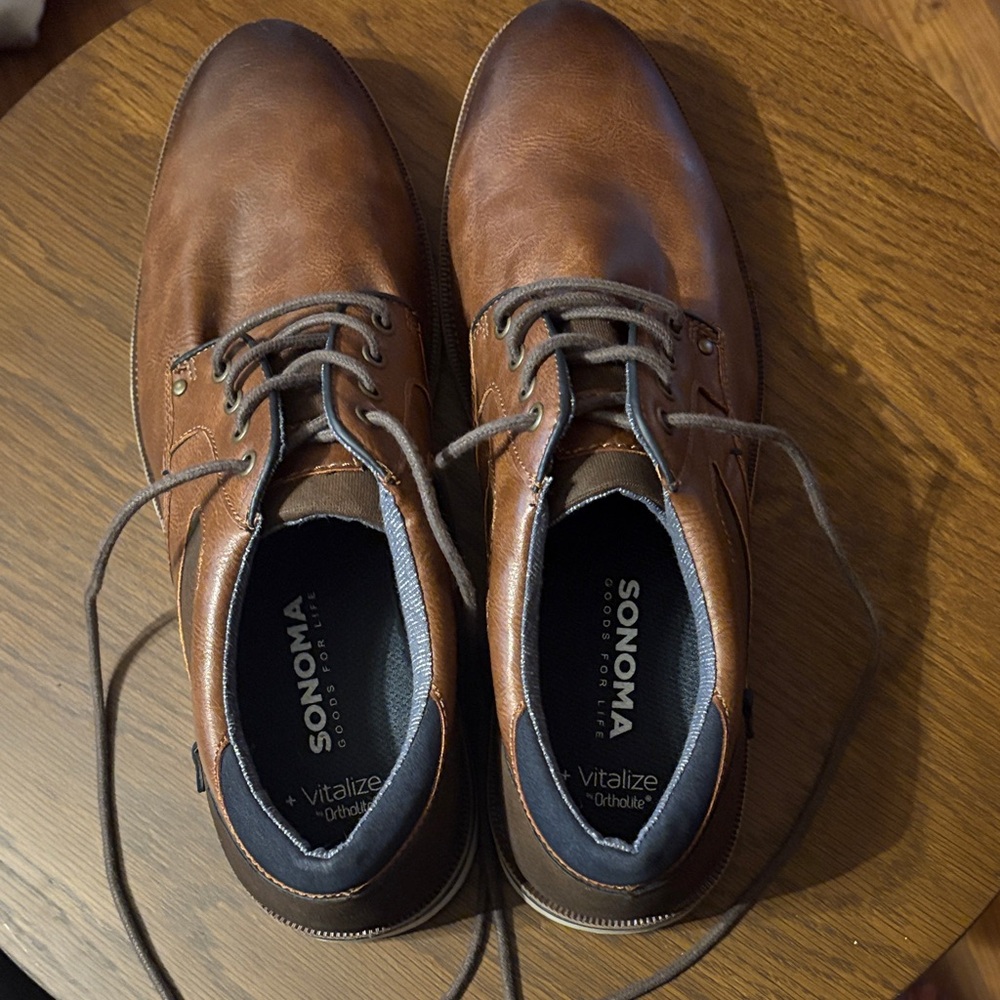 Sonoma Men's Tan Leather Oxfords